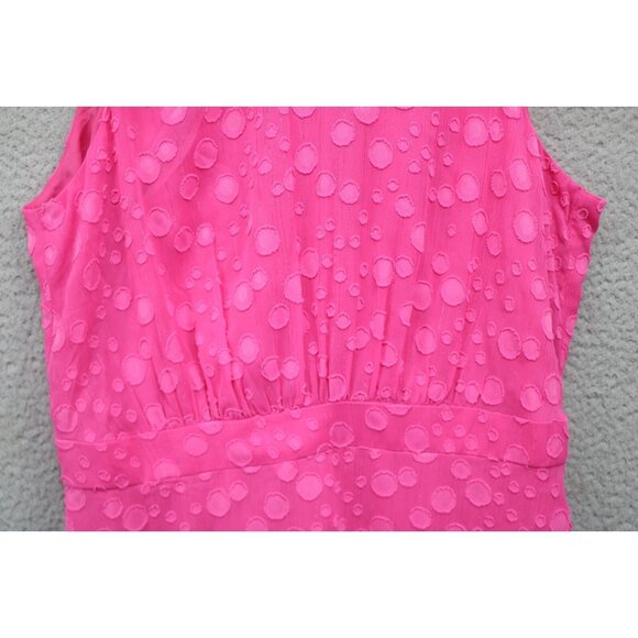 Eliza J. Pink Chiffon Cut Out Ruffle Dress-Size 12-Back Tie-Lined-Beachy - Picture 4 of 12